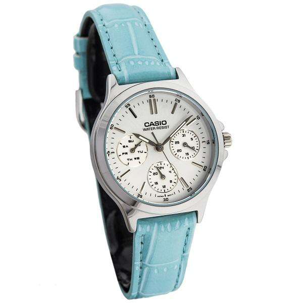 Casio LTP-V300L-2A Light Blue Leather Strap Watch for and Women-Watch Portal Philippines