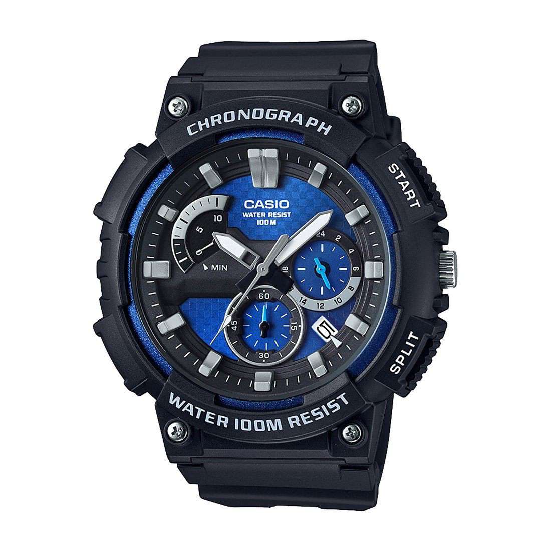 Chronograph black resin gents cheap wrist watch