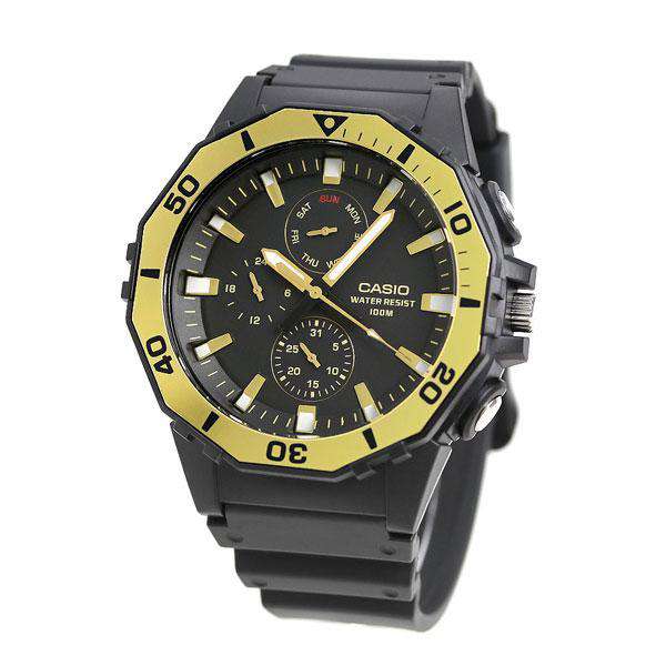 Casio MRW 400H 9AVDF Analog Black Gold Yellow Resin Strap