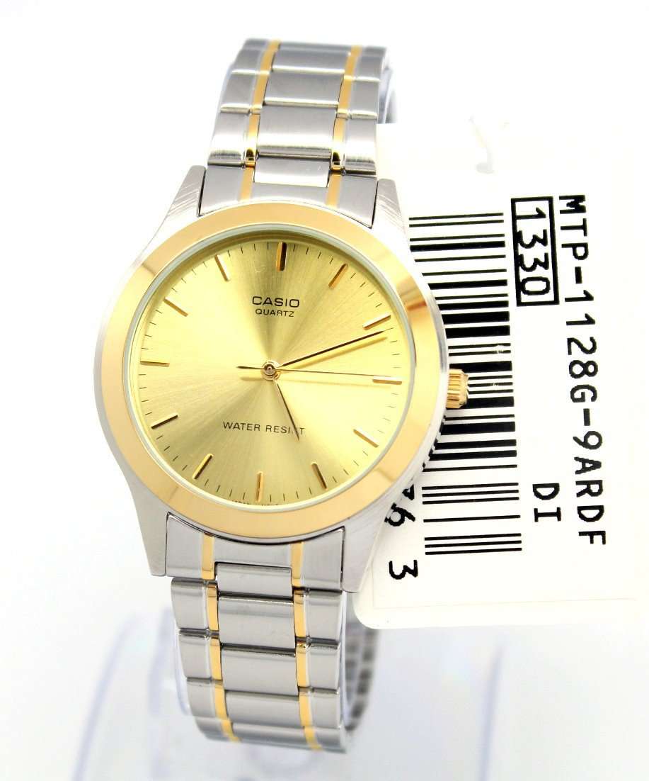 Casio MTP-1128G-9ARDF Two Tone Stainless Steel Strap Watch