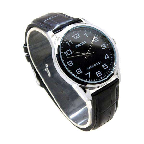 Casio MTP-V001L-1B Black Leather Strap Watch For Men | Watch