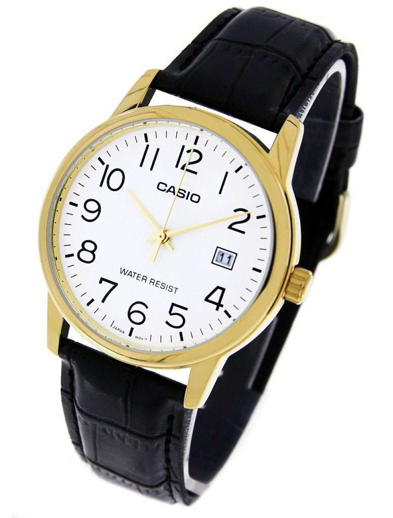 Casio MTP-V002GL-7B2 Black Leather Watch for Men-Watch Portal Philippines