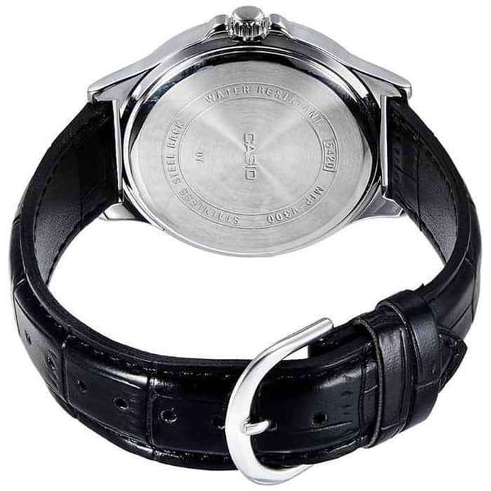 Casio MTP V002L 1B Black Leather Watch for Men Watch