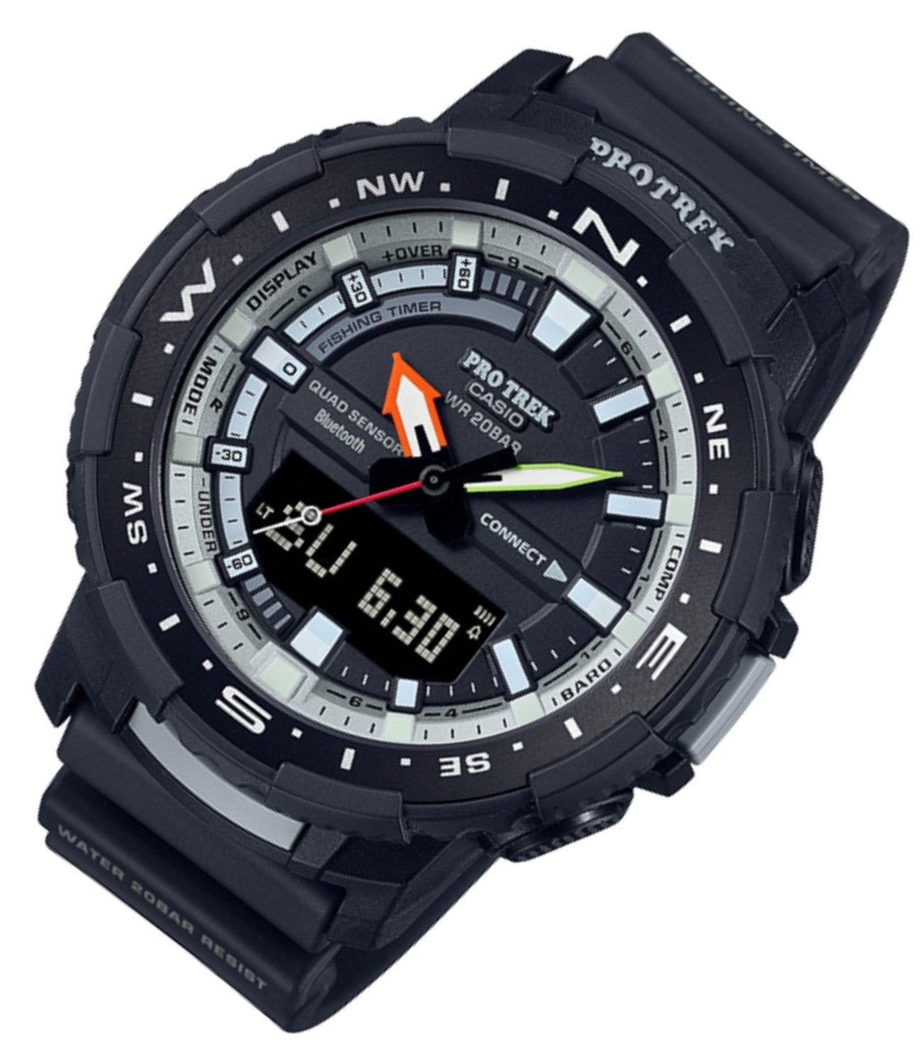 Casio Pro Trek PRT-B70-1DR Bluetooth Digital Analog Smart Watch For Men-Watch Portal Philippines