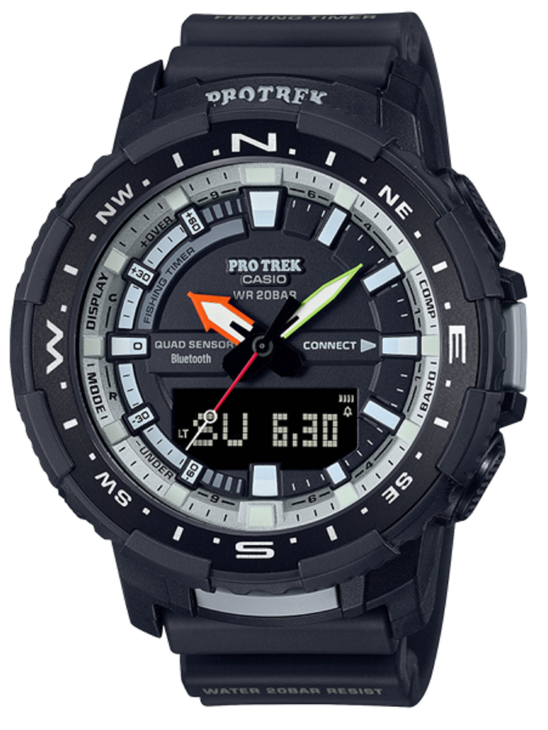 Casio Pro Trek PRT-B70-1DR Bluetooth Digital Analog Smart Watch For Men-Watch Portal Philippines