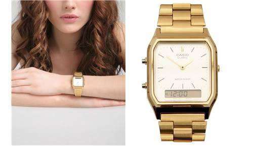 Casio Vintage AQ 230GA 9D Gold Plated Watch Unisex Watch