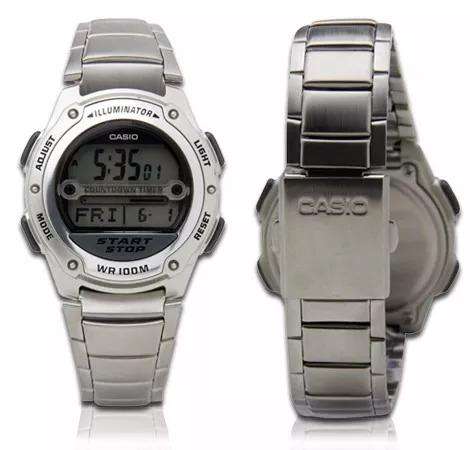 Casio W 756D 1AVDF Silver Stainless Watch for Men Watch