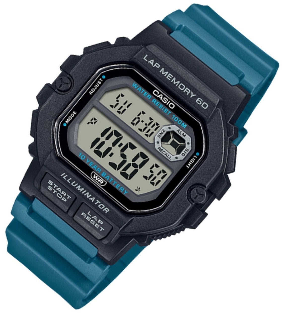 Casio retro blue discount resin strap watch