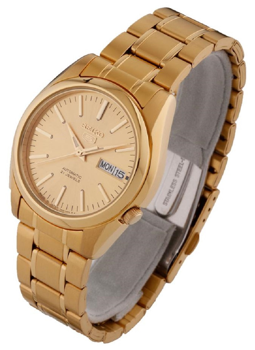 Seiko 5 SNKL48K1 Gold Stainless Automatic Watch Men-Watch Portal Philippines