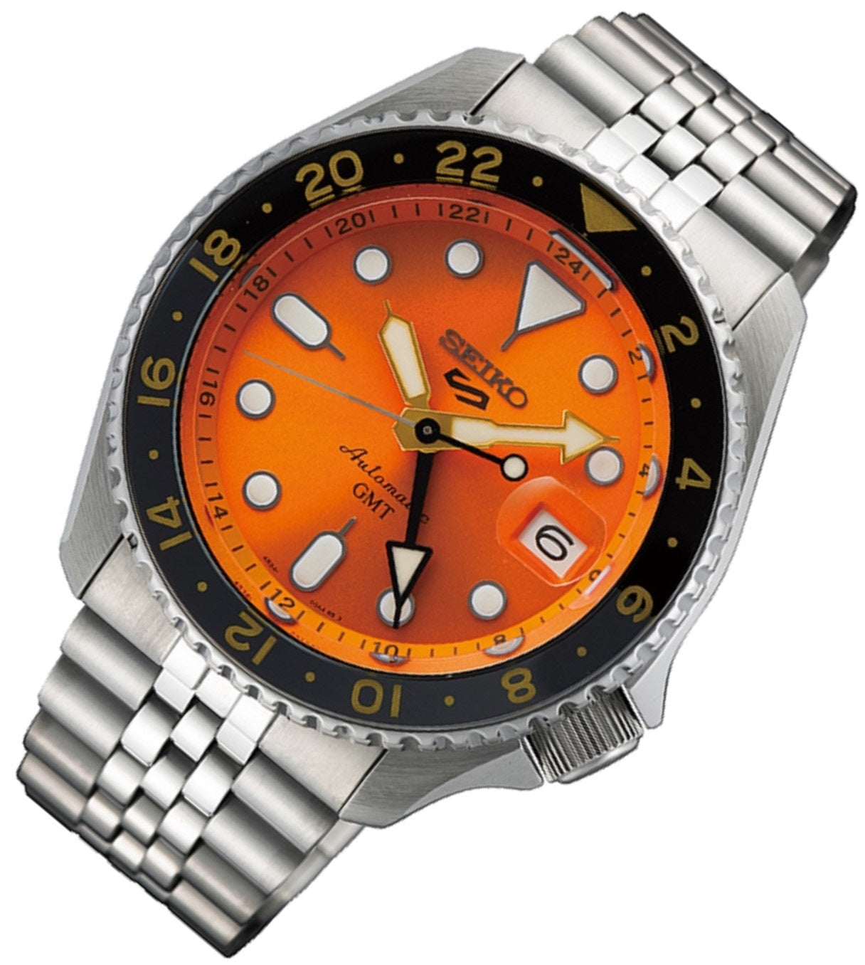 Seiko 5 SSK005K1 Sports Mikan Orange GMT Automatic Watch for