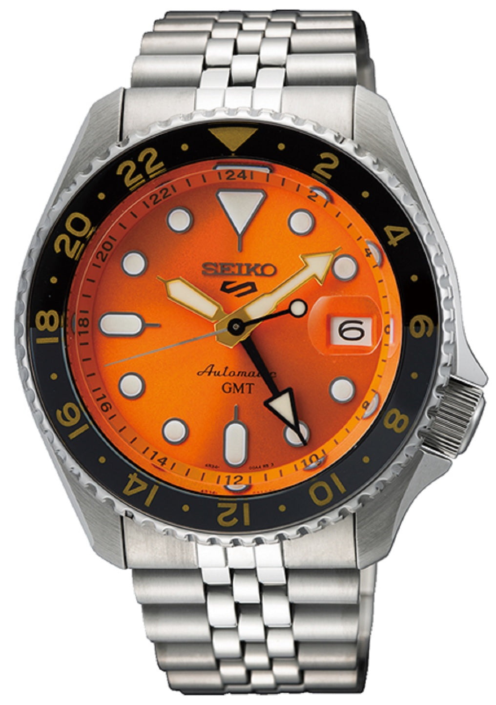 Seiko 5 SSK005K1 Sports Mikan Orange GMT Automatic Watch for