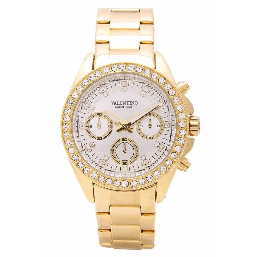 Valentino 20121502-GOLD - WHITE DIAL EXCALIBUR IP STAINLESS STEEL BAND STRAP Watch for Women-Watch Portal Philippines