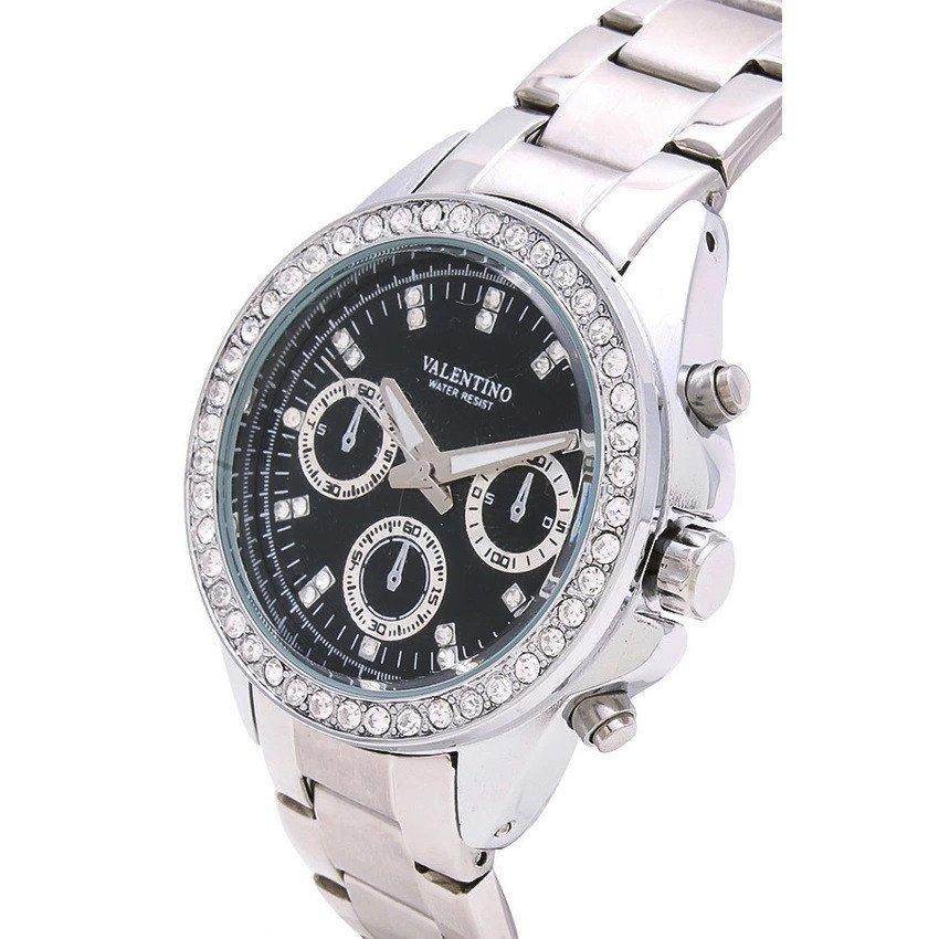 Valentino 20121503-WHITE - BLACK DIAL EXCALIBUR IP STAINLESS STEEL BAND STRAP Watch For Women-Watch Portal Philippines