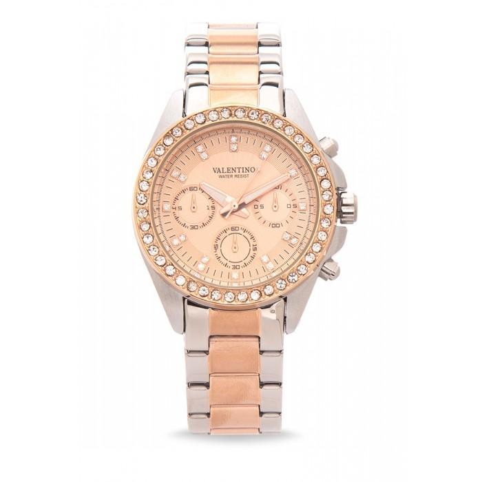 Valentino 20121662-TWO TONE - ROSE DIAL EXCALIBUR IP ROSE GOLD STAINLESS STEEL BAND STRAP Watch for Women-Watch Portal Philippines