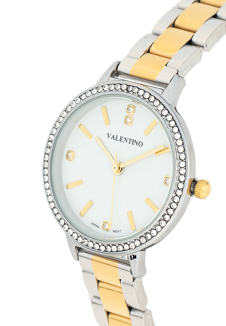 Valentino 20122379-TWO TONE - WHITE DIAL Stainless Steel Strap Analog Watch for Women-Watch Portal Philippines