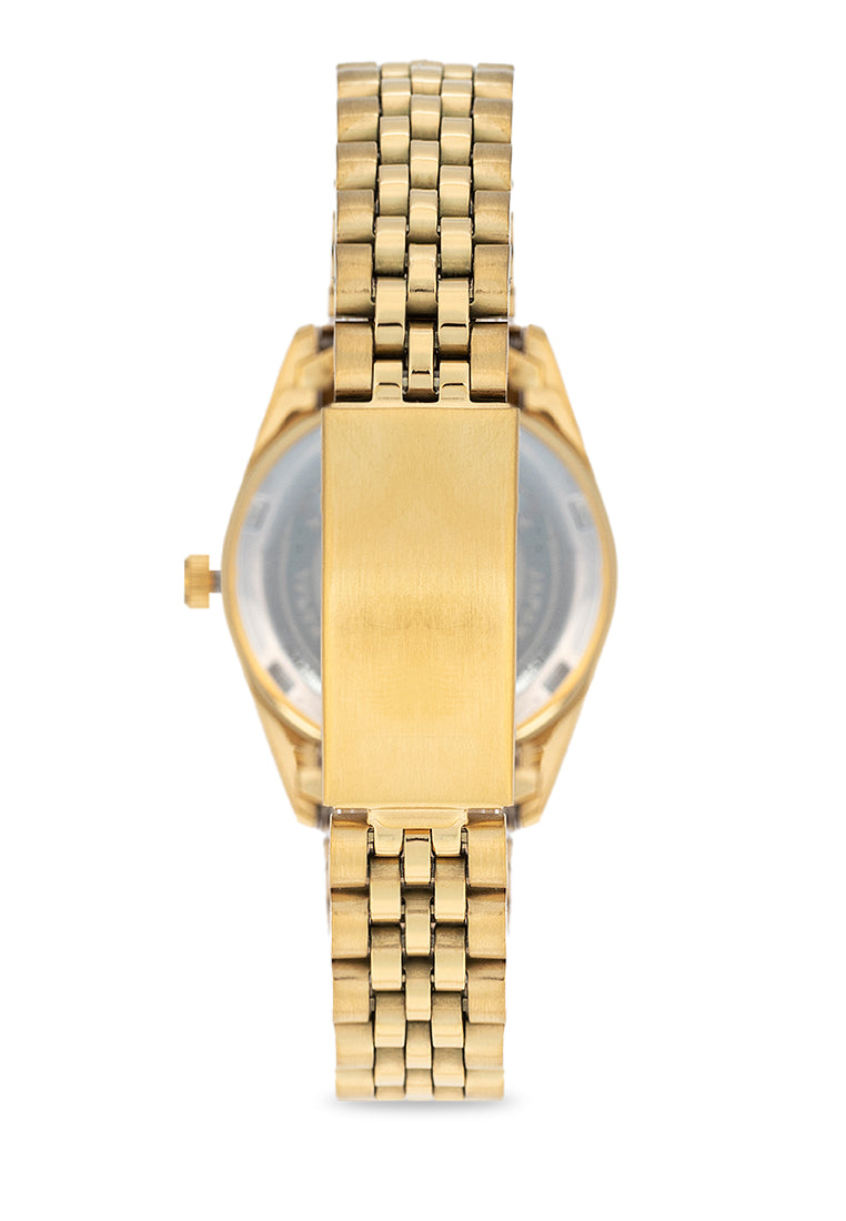 Valentino 20122403-GOLD - BLACK DIAL Stainless Steel Strap Analog Watch for Women-Watch Portal Philippines