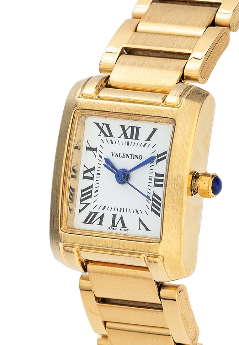 Valentino 20122420-GOLD - WHITE DIAL Stainless Steel Strap Analog Watch for Women-Watch Portal Philippines