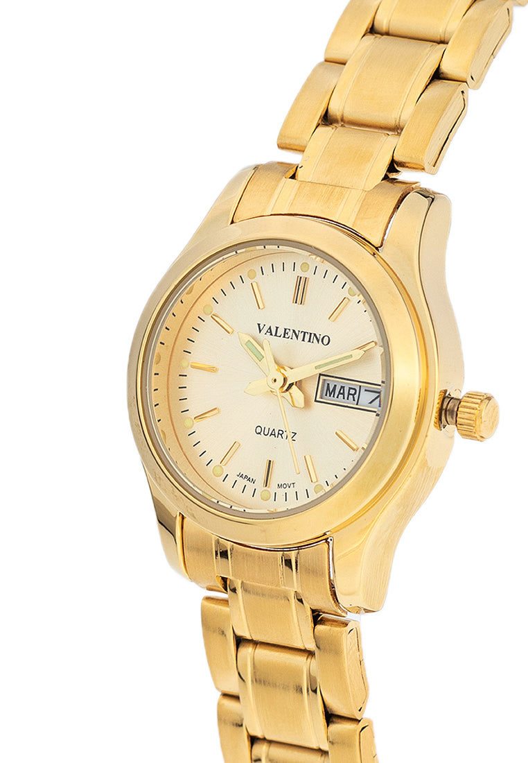 Valentino 20122423-GOLD - GOLD DIAL Stainless Steel Strap Analog Watch for Women-Watch Portal Philippines