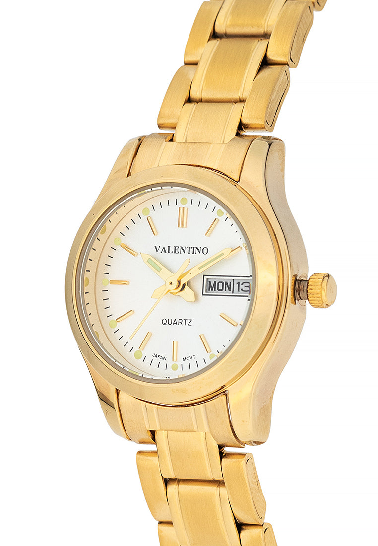 Valentino 20122423-GOLD - SILVER DIAL Stainless Steel Strap Analog Watch for Women-Watch Portal Philippines