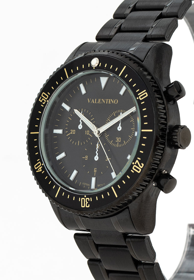 Valentino 20122425-BLACK DIAL Stainless Steel Strap Analog Watch for Men-Watch Portal Philippines