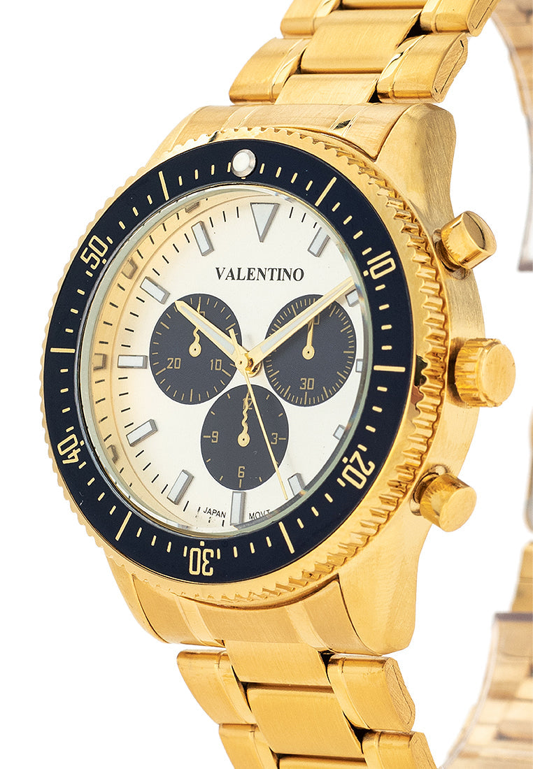 Valentino 20122426-GOLD - SILVER DIAL Stainless Steel Strap Analog Watch for Men-Watch Portal Philippines