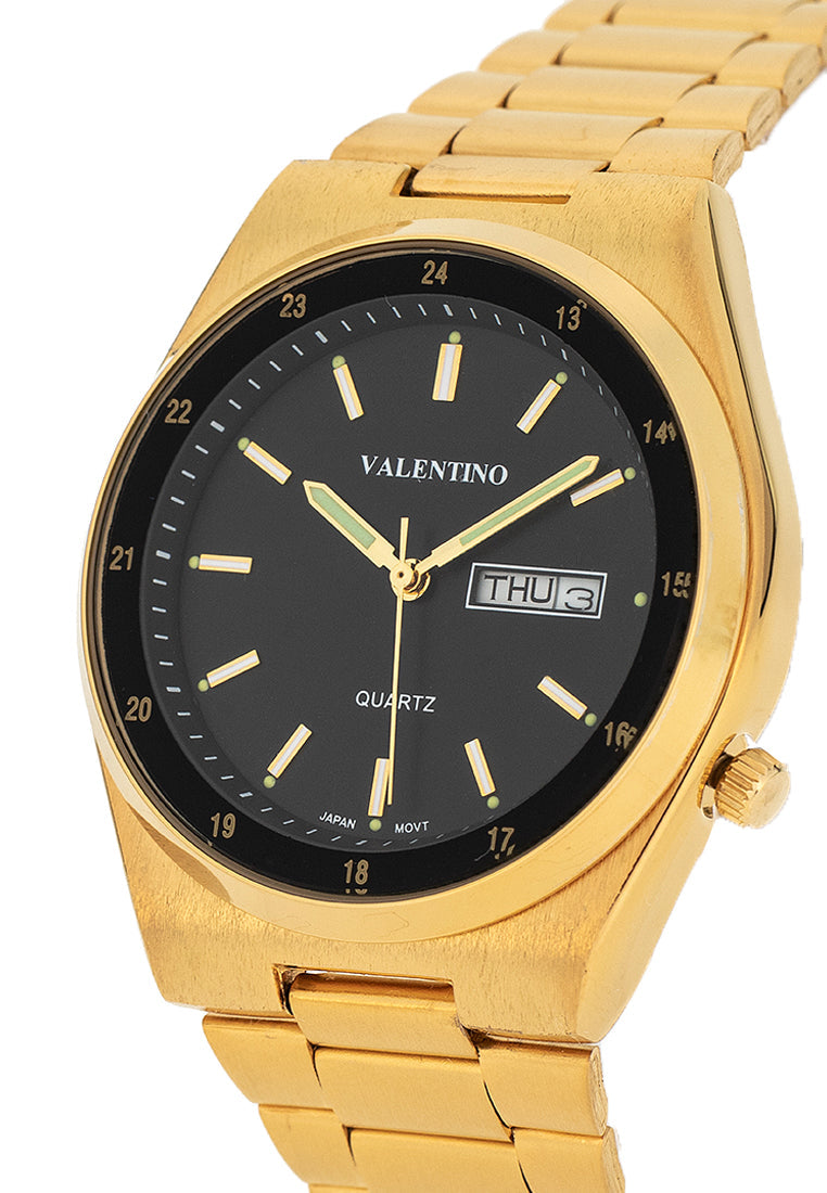 Valentino 20122452-BLACK DIAL Stainless Steel Strap Analog Watch for Men-Watch Portal Philippines