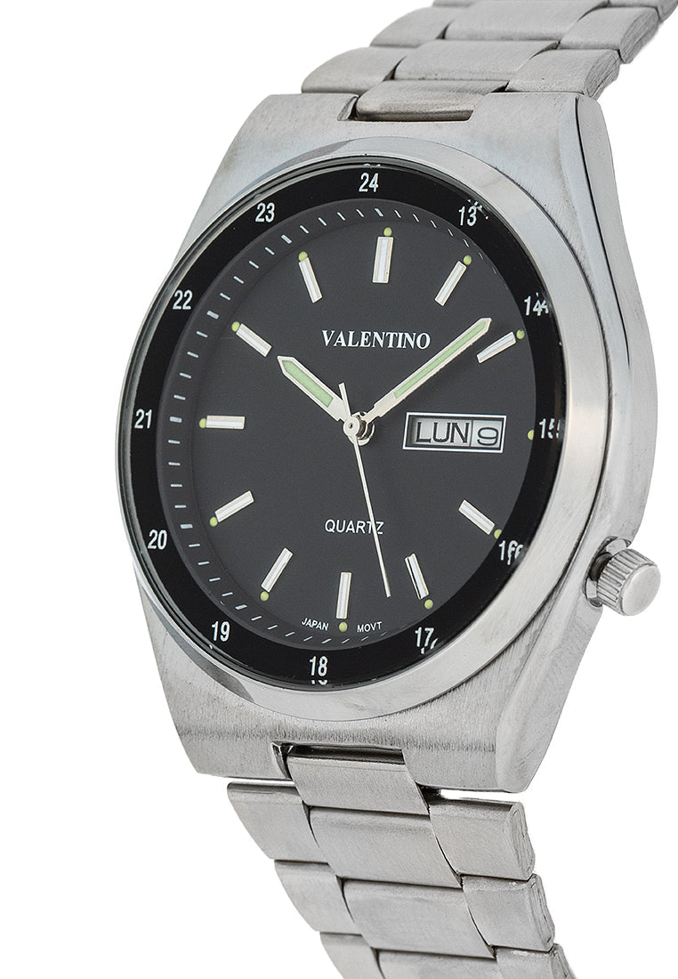 Valentino 20122453-BLACK DIAL Stainless Steel Strap Analog Watch for Men-Watch Portal Philippines