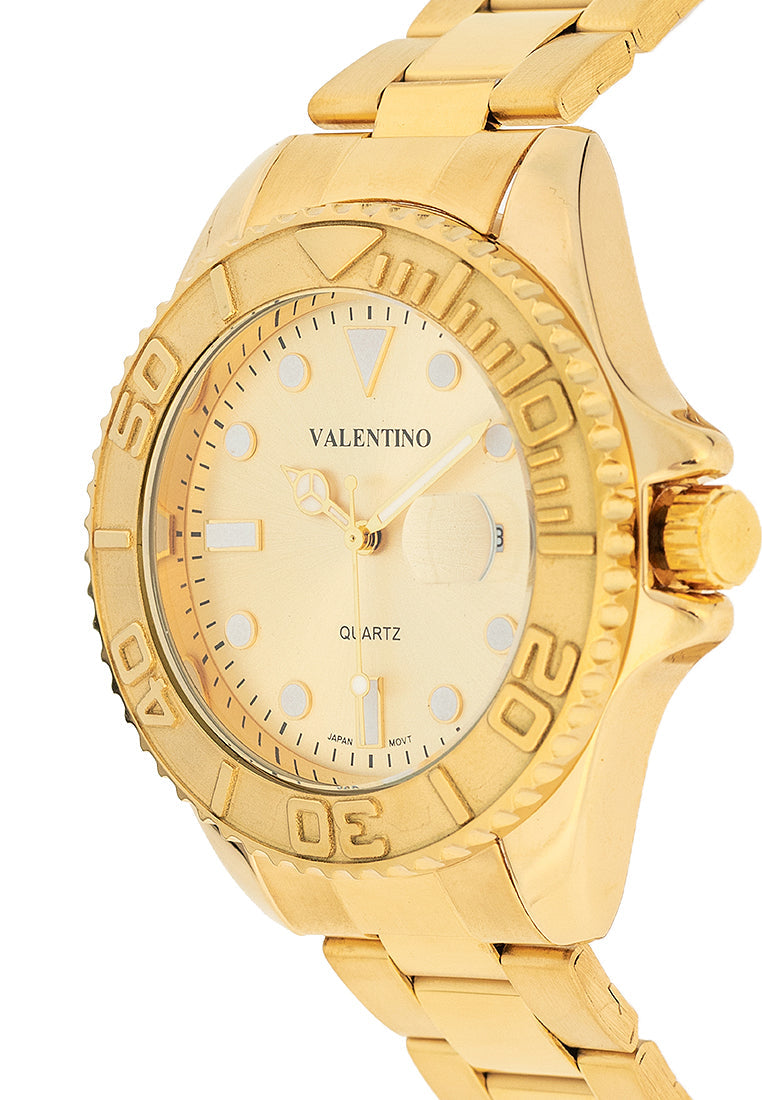 Valentino 20122463-GOLD DIAL Stainless Steel Strap Analog Watch for Men-Watch Portal Philippines