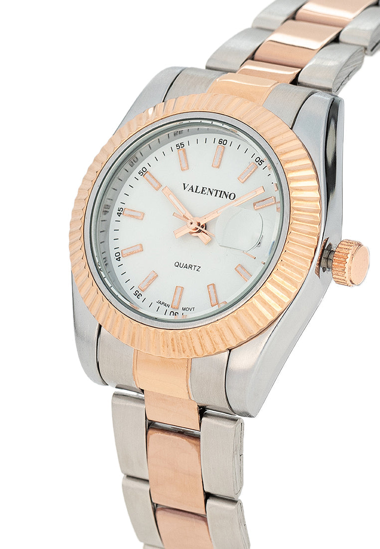 Valentino 20122468-TWO TONE - WHITE DIAL Stainless Steel Strap Analog Watch for Women-Watch Portal Philippines