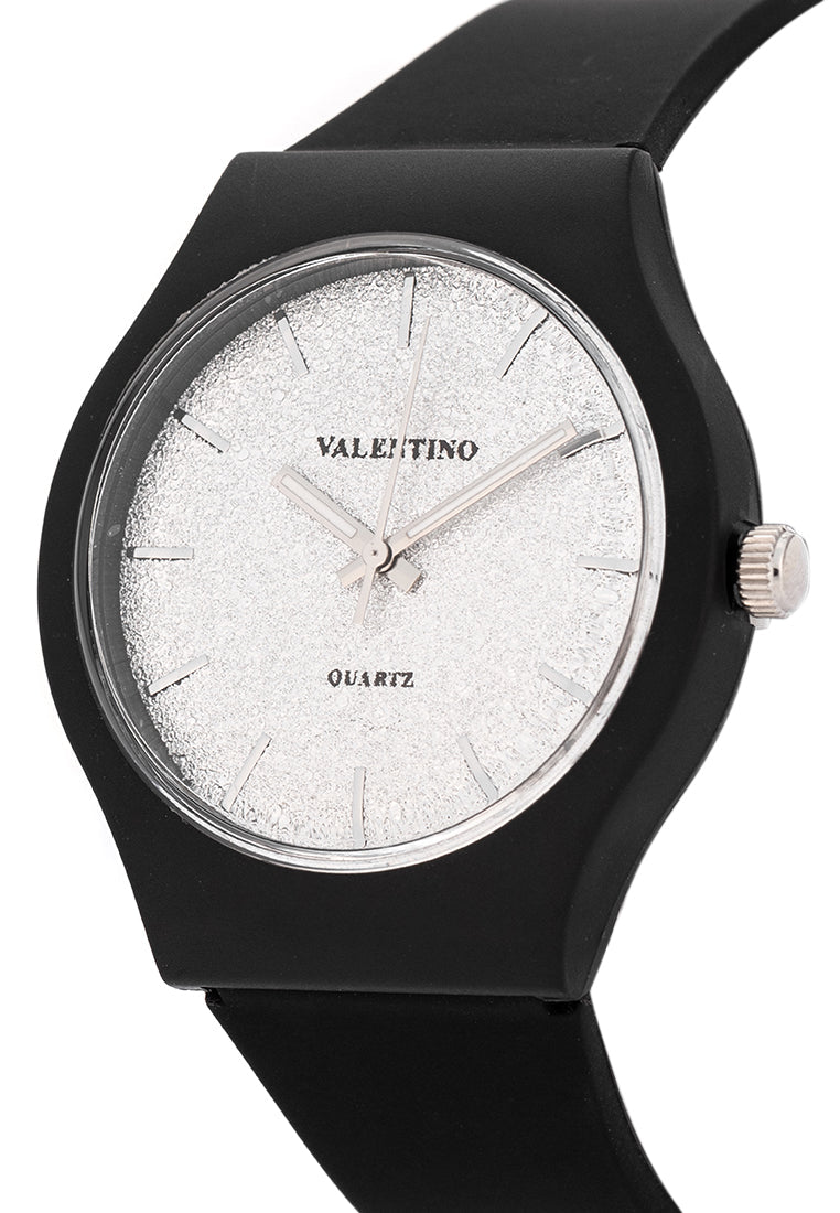 Valentino Rubber Strap Analog Watch for Women 20122094-BLK - BLACK DIAL LINE-Watch Portal Philippines