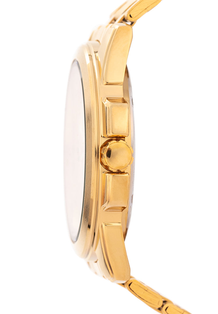 Valentino Stainless Steel Strap Analog Watch for Men 20121952-GOLD - GOLD DIAL-Watch Portal Philippines