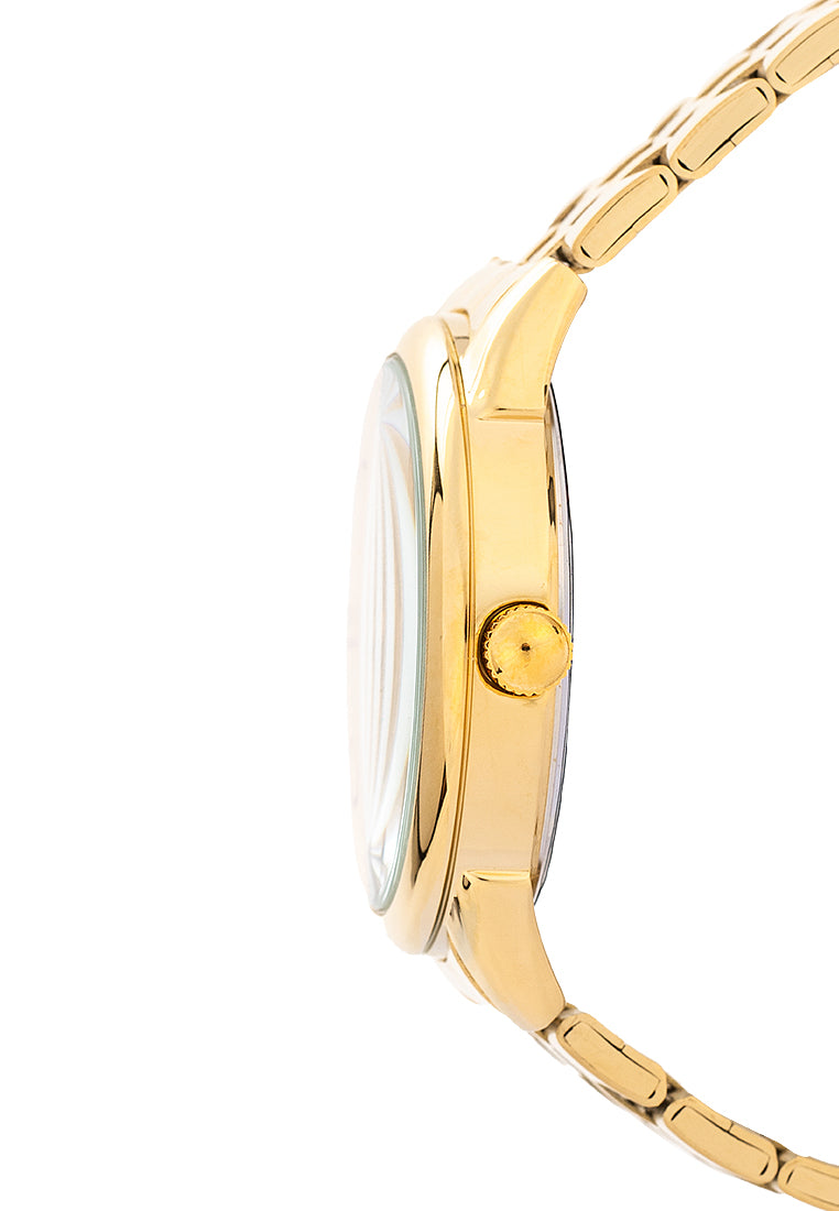 Valentino Stainless Steel Strap Analog Watch for Men 20122478-GOLD DIAL-Watch Portal Philippines