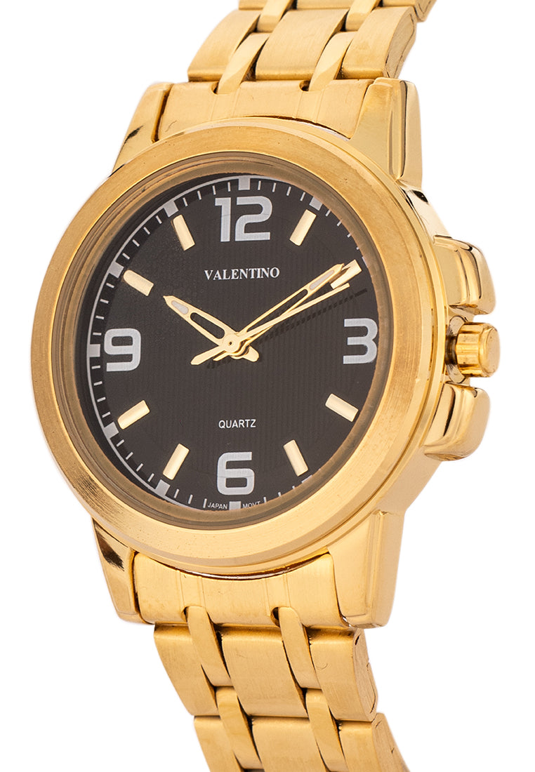 Valentino Stainless Steel Strap Analog Watch for Women 20121953-GOLD - BLACK DIAL-Watch Portal Philippines