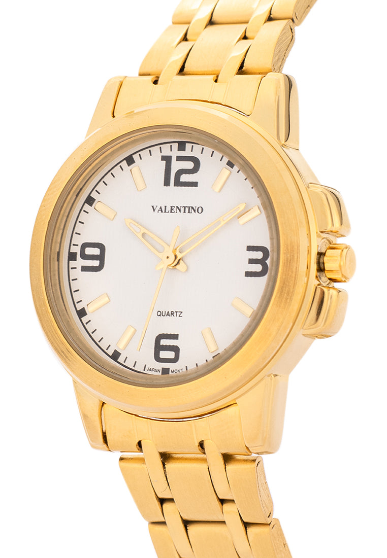 Valentino Stainless Steel Strap Analog Watch for Women 20121953-GOLD - WHITE DIAL-Watch Portal Philippines