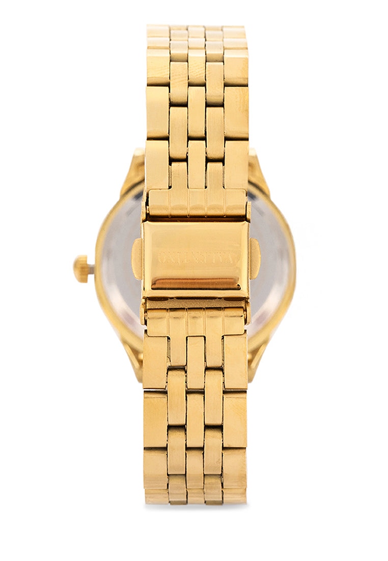 Valentino Stainless Steel Strap Analog Watch for Women 20122479-GOLD DIAL-Watch Portal Philippines